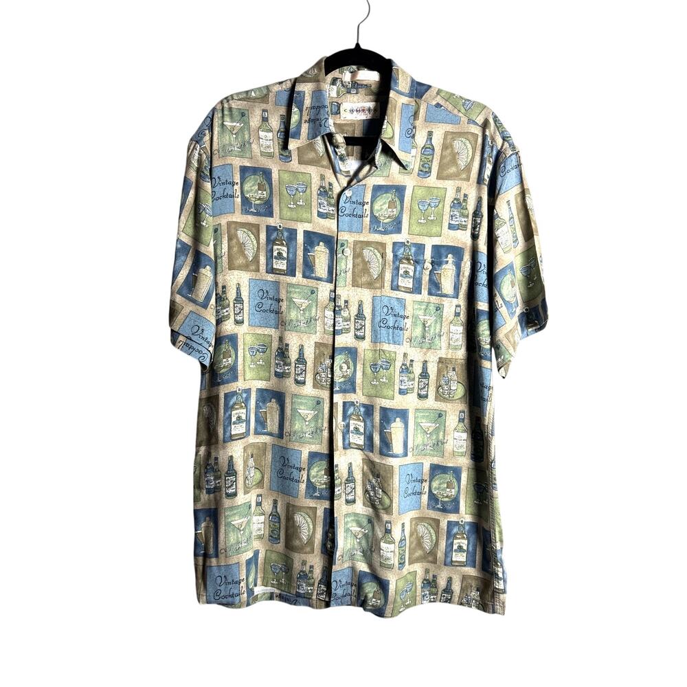 CAMPIA MODA Button Down Beverage Shirt Size Men's L
